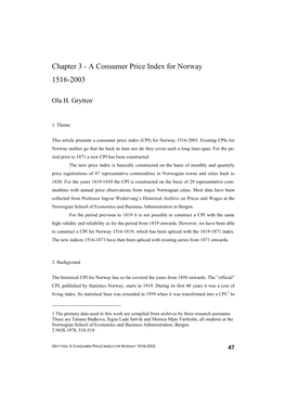 Chapter 3 - a Consumer Price Index for Norway 1516-2003