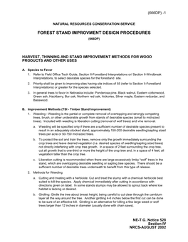 Forest Stand Improvment Design Procedures (666Dp)