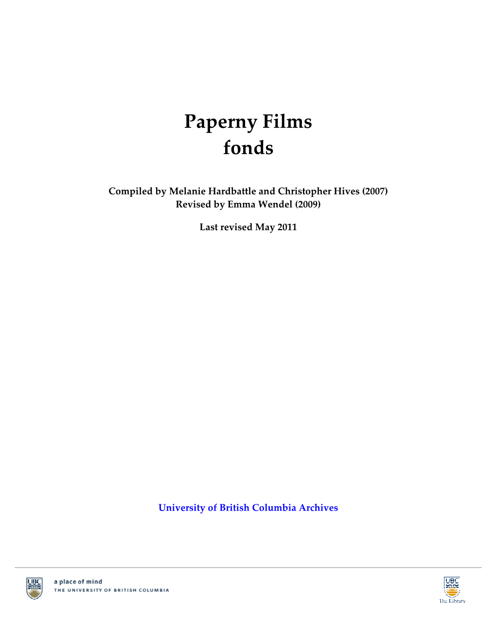 Paperny Films Fonds