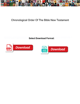 Chronological Order of the Bible New Testament