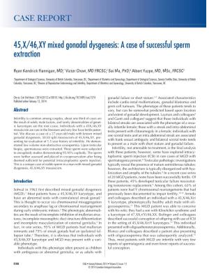 45,X/46,XY Mixed Gonadal Dysgenesis: a Case of Successful Sperm Extraction