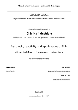 Chimica Industriale Synthesis, Reactivity and Applications Of