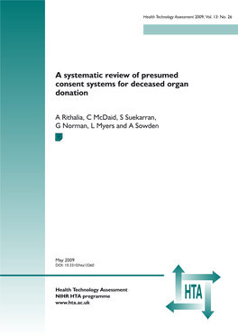 A Systematic Review of Presumed Consent Systems for Deceased Organ Donation