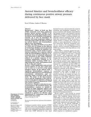 Aerosol Kinetics and Bronchodilator Efficacy During Continuous Positive Airway Pressure Delivered by Face Mask