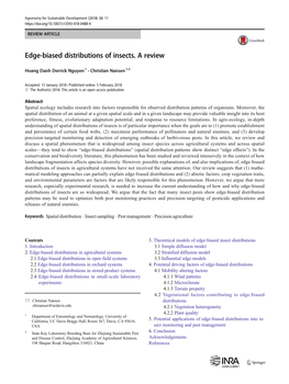 Edge-Biased Distributions of Insects. a Review