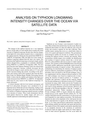 Analysis on Typhoon Longwang Intensity Changes Over the Ocean Via Satellite Data
