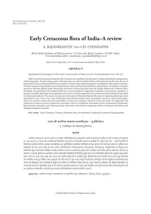 Early Cretaceous Flora of India–A Review