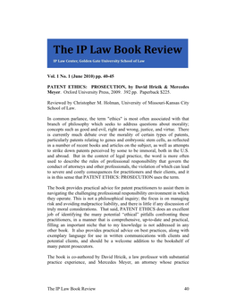 Review of Patent Ethics: Prosecution, Hricik and Meyer