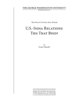US-India Relations