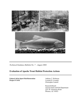 Evaluation of Apache Trout Habitat Protection Actions