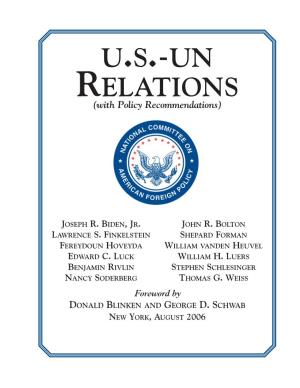 U.S.-UN RELATIONS (With Policy Recommendations)