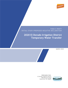 2020 El Dorado Irrigation District Temporary Water Transfer