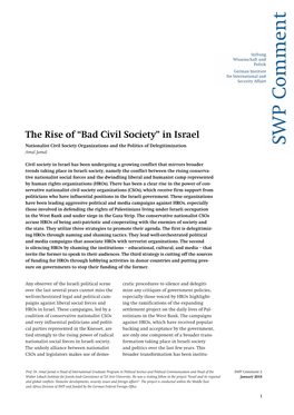Bad Civil Society” in Israel WP