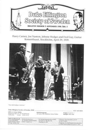 Harcy Carney, Joe Nanton, Johnny Hodges and Fred Guy, Guitar Konserthuset, Stockholm, Apr Ii Zg , 1939