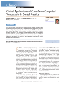 Clinical Applications of Cone-Beam Computed Tomography in Dental Practice