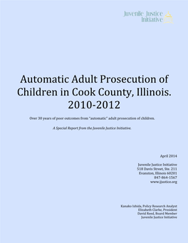 Automatic Adult Prosecution of Children in Cook County, Illinois