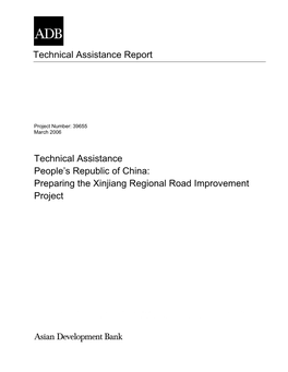 TA 4773-PRC: Xinjiang Regional Road Improvement Project