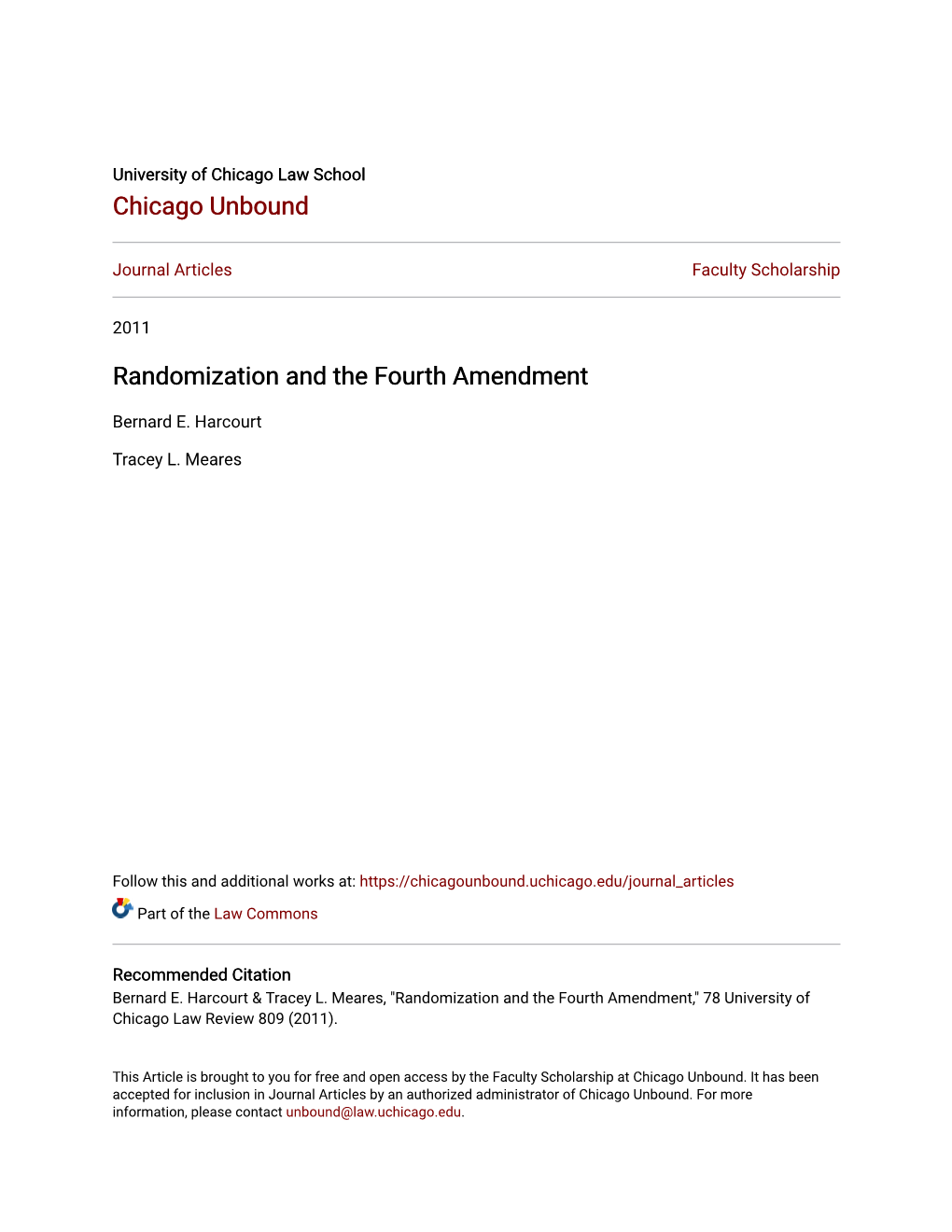 Randomization and the Fourth Amendment