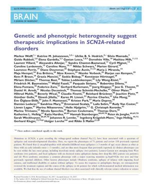 Genetic and Phenotypic Heterogeneity Suggest Therapeutic Implications in SCN2A-Related Disorders