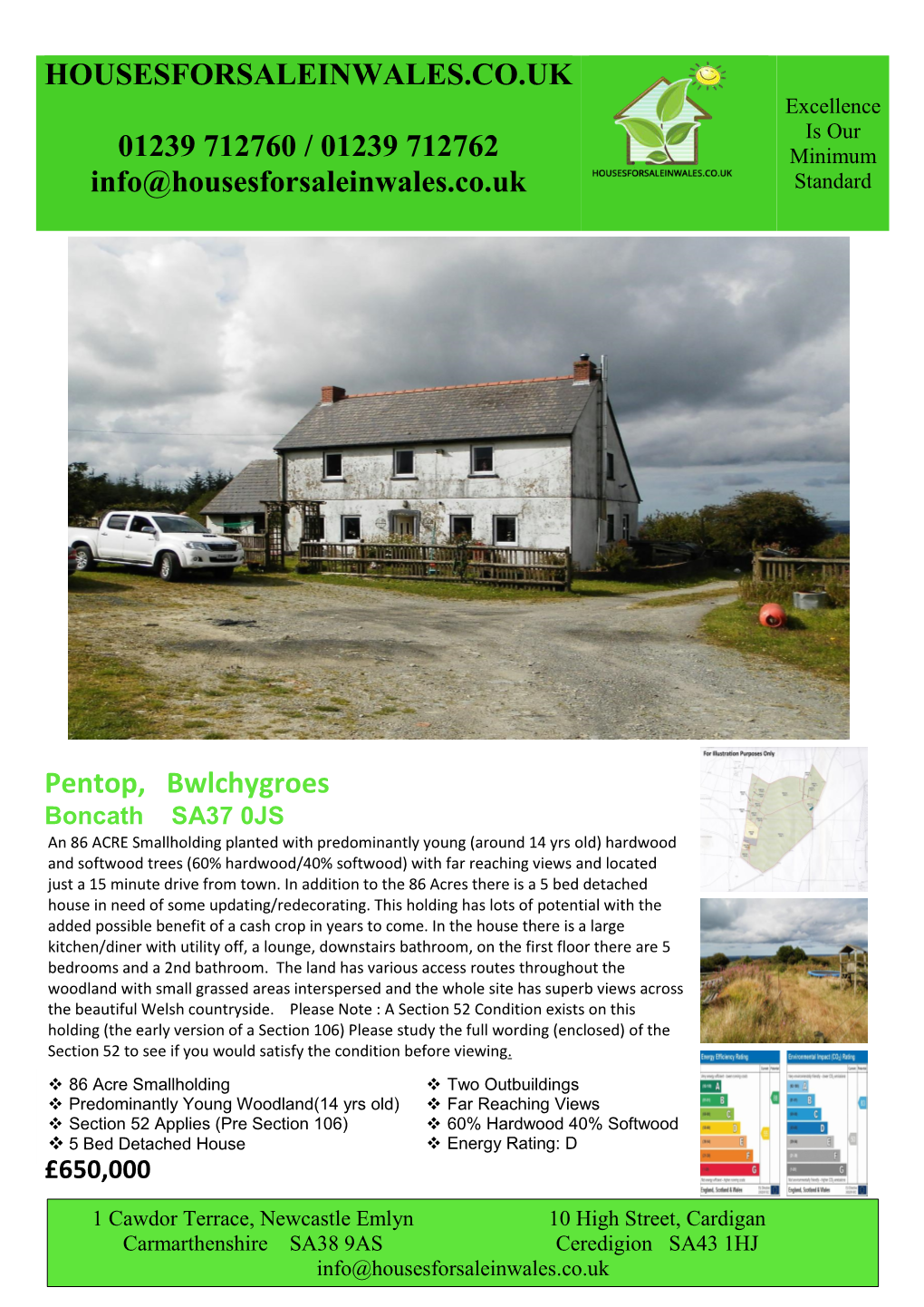 Pentop, Bwlchygroes Boncath SA37 0JS £650000