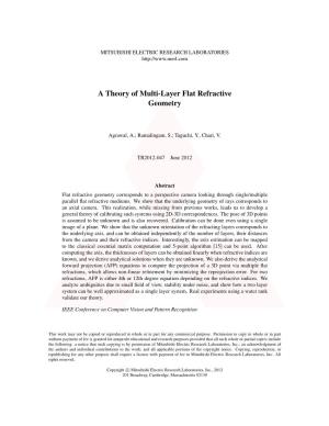 A Theory of Multi-Layer Flat Refractive Geometry