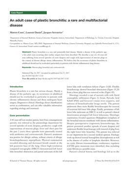 An Adult Case of Plastic Bronchitis: a Rare and Multifactorial Disease