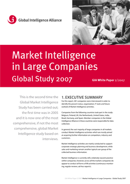 Market Intelligence in Large Companies