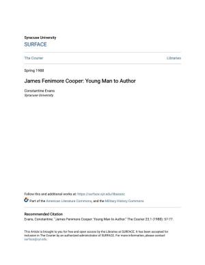 James Fenimore Cooper: Young Man to Author
