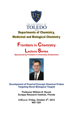 Frontiers in Chemistry Lecture Series Sponsored by Frontiers in Chemistry Endowment