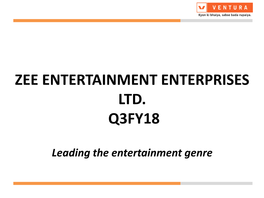 Zee Entertainment Enterprises Ltd. Q3fy18
