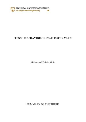 Tensile Behavior of Staple Spun Yarn