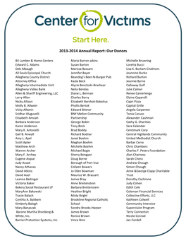 2013-2014 Donor Listing