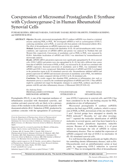Coexpression of Microsomal Prostaglandin E Synthase With