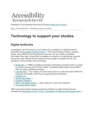 Technology to Support Your Studies