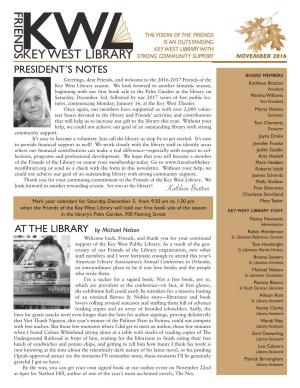 Friends of the Key West Library November Newsletter 2016