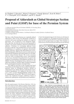 GSSP) for Base of the Permian System