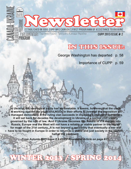 WINTER 2013 / SPRING 2014 CUPP in Third Decade CUPP 2013 NEWSLETTER ISSUE 2