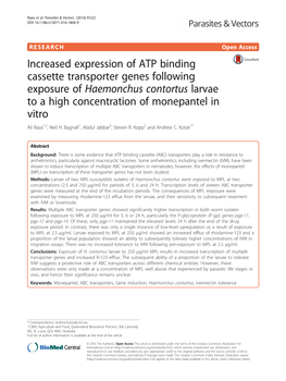 Increased Expression of ATP Binding Cassette Transporter Genes