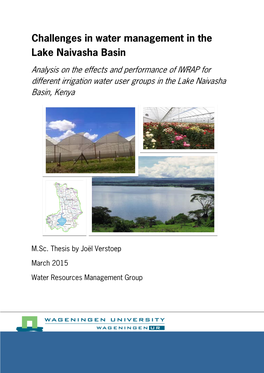 Challenges in Water Management in the Lake Naivasha Basin