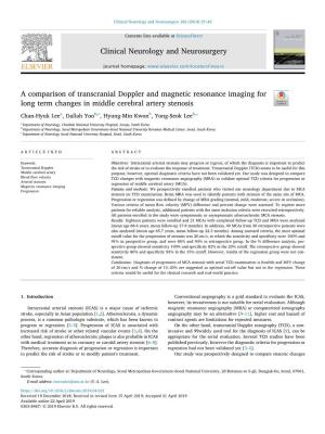 A Comparison of Transcranial Doppler and Magnetic Resonance Imaging
