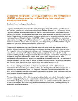 Geoscience Integration – Geology, Geophysics, and Petrophysics of SAGD Well Pair Planning – a Case Study from Long Lake, Northeastern Alberta