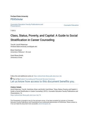 Class, Status, Poverty, and Capital: a Guide to Social Stratification in Career Counseling