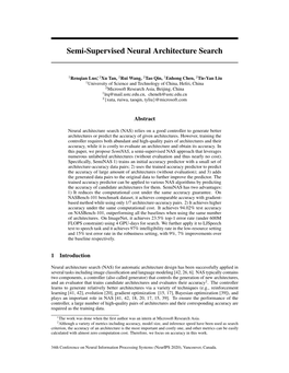 Semi-Supervised Neural Architecture Search