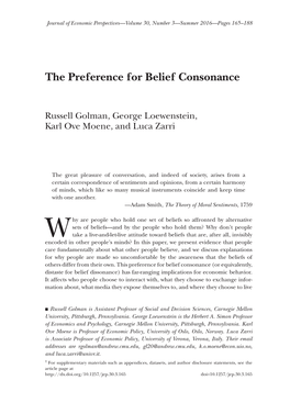 The Preference for Belief Consonance