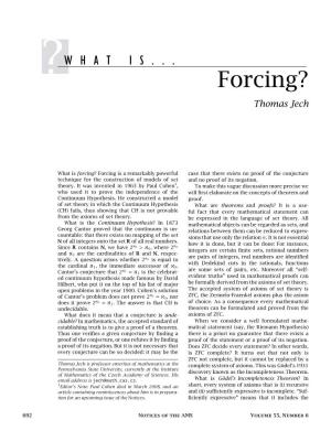 Forcing? Thomas Jech