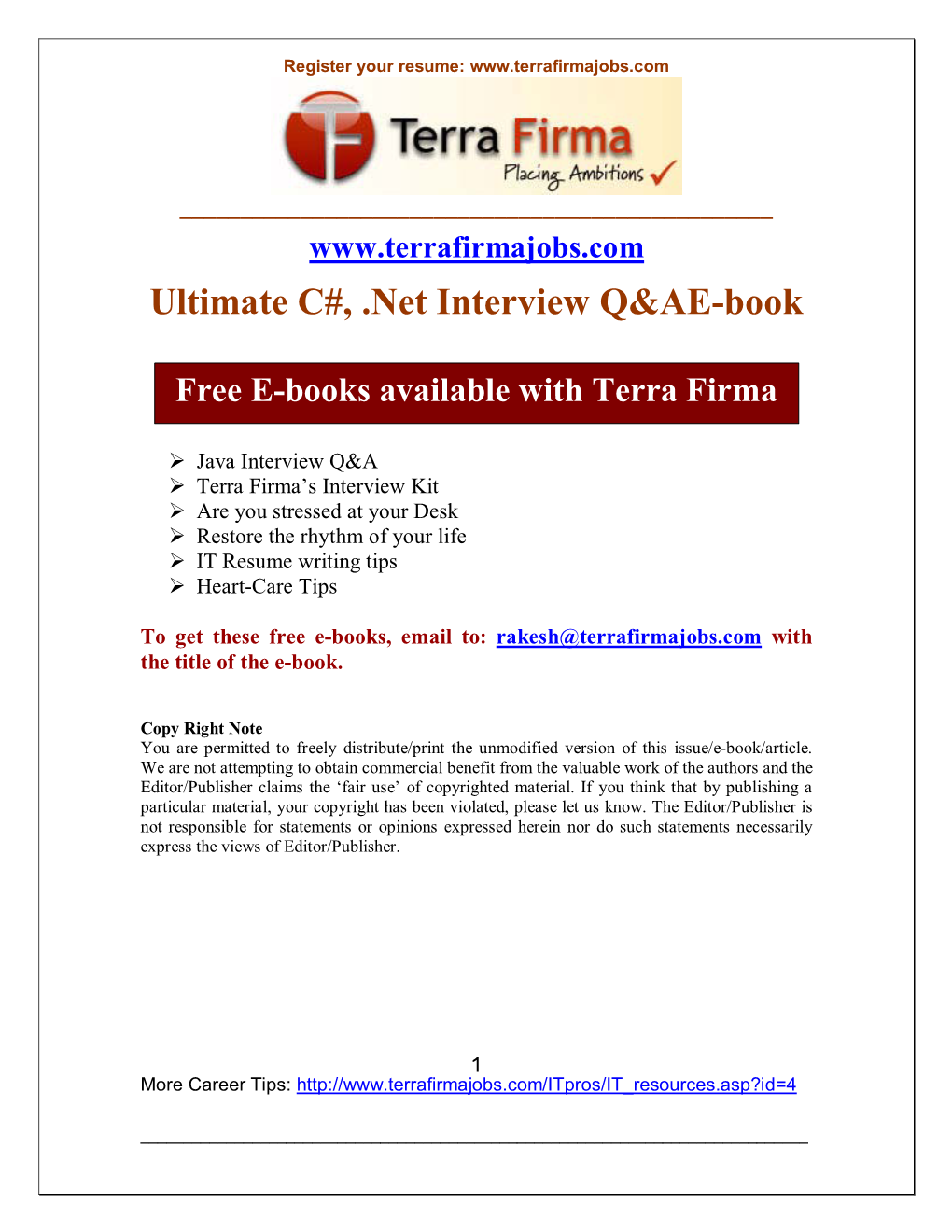 Ultimate C#, .Net Interview Q&AE-Book