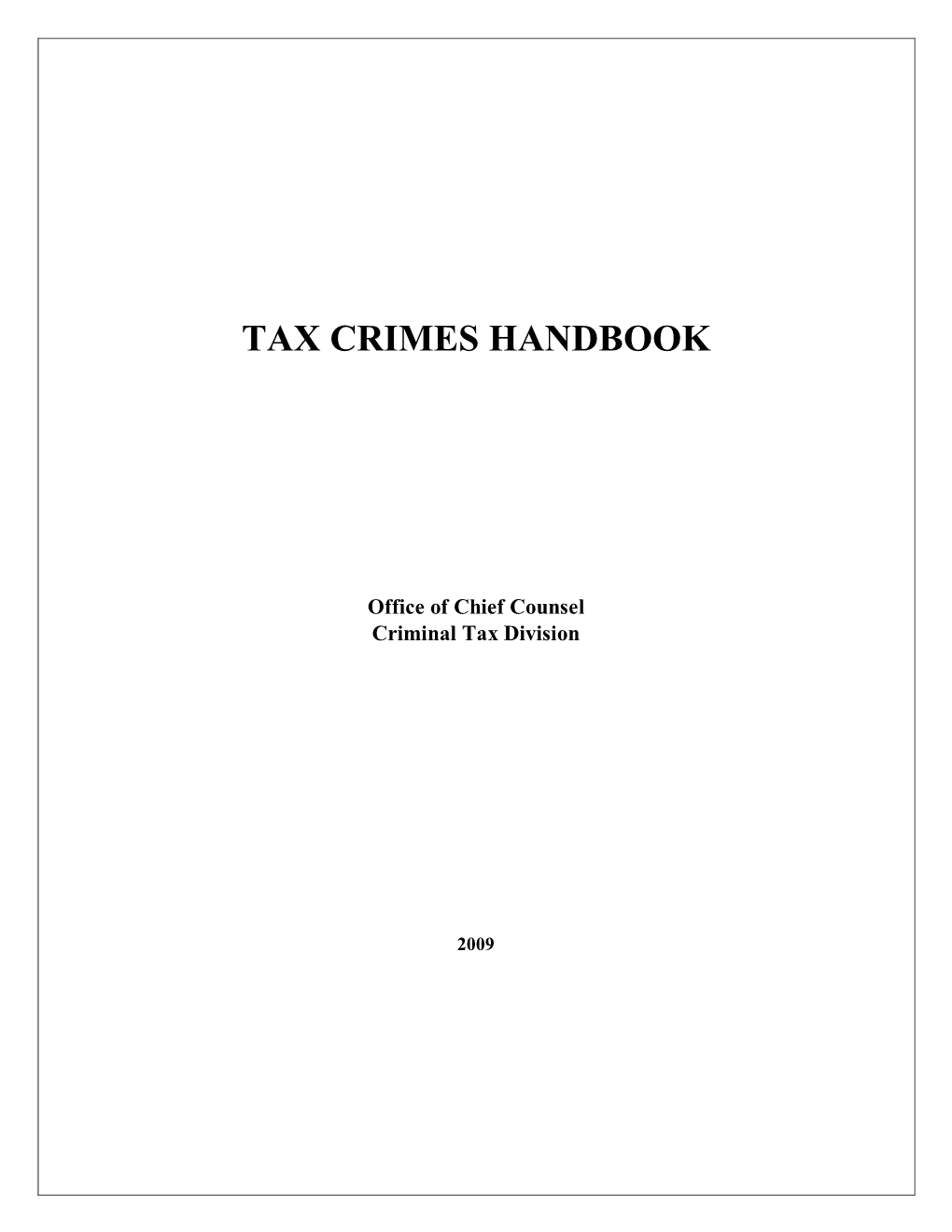 Tax Crimes Handbook