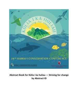 Abstract Book for Kūlia I Ka Huliau — Striving for Change by Abstract ID 3