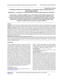 Evaluation of Tubal Factor in Infertility