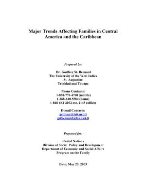 Major Trends Affecting Families in Central America and the Caribbean